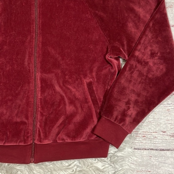 Aritzia TNA Red Velour Zip Front Track Jacket - Picture 5 of 11
